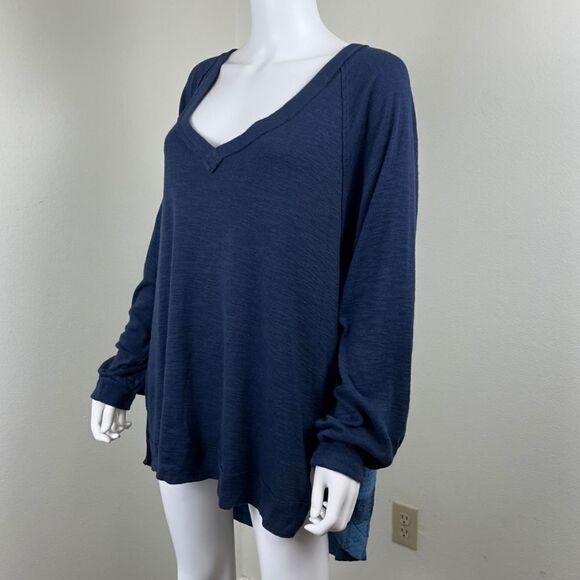 Pilcro Womens Size L Blue Plaid Cotton High Low Pullover NEW Tunic Sweatshirt - Picture 4 of 15